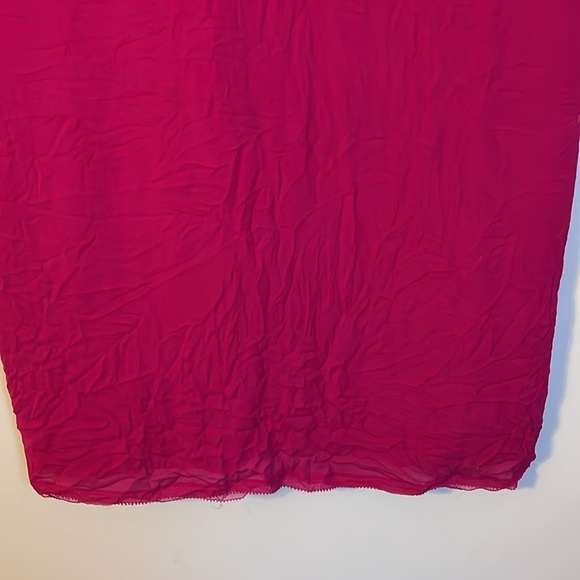 Diane Von Furstenberg Silk Fuscia Lace Up Front Cap Sleeve Blouse size 6 - Picture 12 of 15